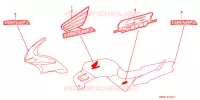 AUTOCOLLANTS (4) pour Honda CB 500 34HP de 2000