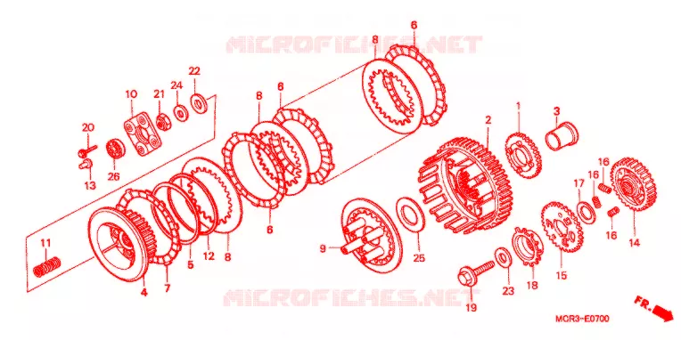 EMBRAYAGE Honda MOTO 750 VT 2002  VT750DC2
