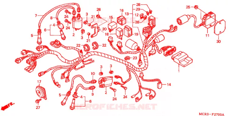 FAISCEAU DES FILS Honda MOTO 750 VT 2002  VT750DC2