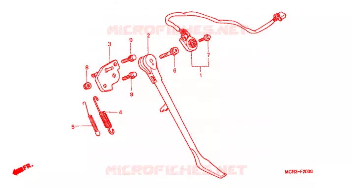 BEQUILLE Honda MOTO 750 VT 2002  VT750DC2