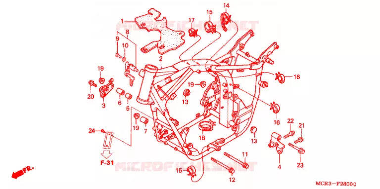 CADRE Honda MOTO 750 VT 2002  VT750DC2