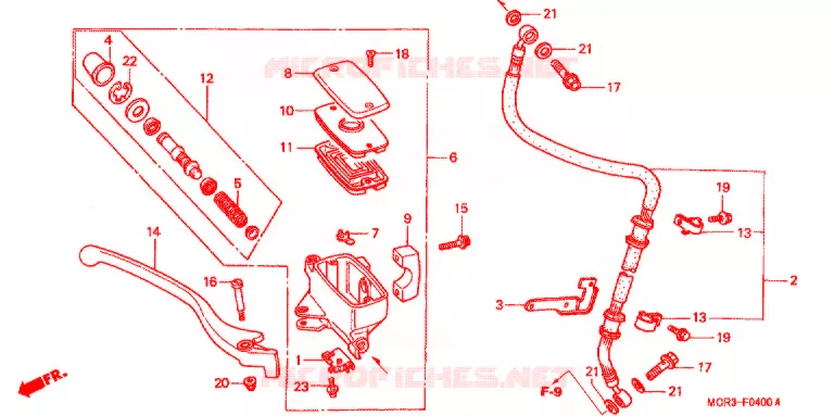 MAITRE CYLINDRE DE FREIN AVANT Honda MOTO 750 VT 2002  VT750DC2