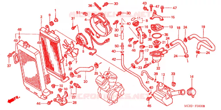 RADIATEUR Honda MOTO 750 VT 2002  VT750DC2