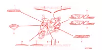 AUTOCOLLANTS pour Honda SH 125 S TOP CASE de 2009