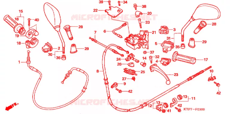 LEVIER DE GUIDON - CABLE - COMMODO Honda SCOOTER 125 SH 2009  SH125S8