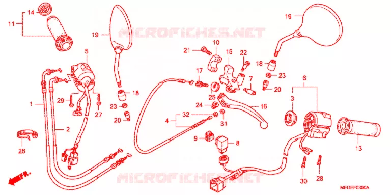 COMMODOS - POIGNEES - CABLES Honda MOTO 750 SHADOW 2008  VT750C8