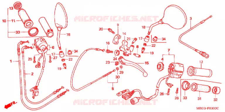 COMMODOS - POIGNEES Honda MOTO 750 SHADOW 2007  VT750CA7