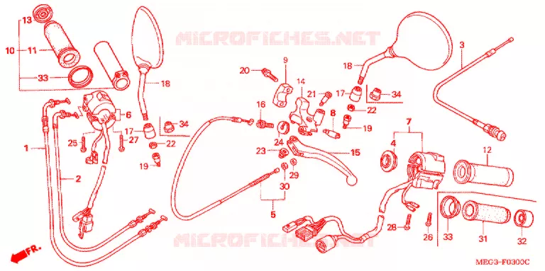 COMMODOS - POIGNEES Honda MOTO 750 SHADOW 2007  VT750CA7