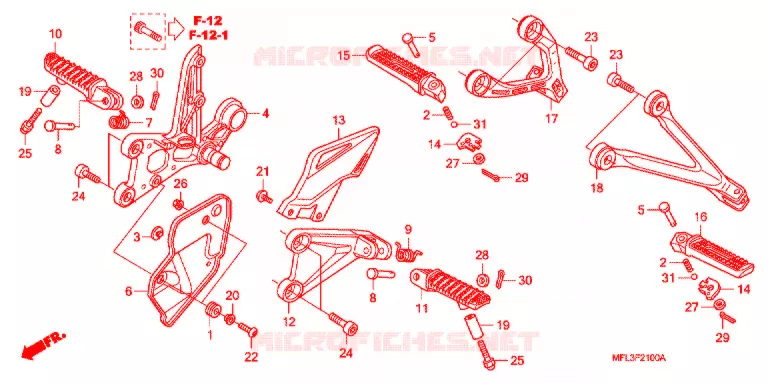 REPOSE PIED Honda MOTO 1000 CBR 2009  CBR1000RR9