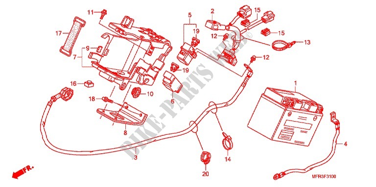 BATTERIE pour Honda VT 1300 C FURY ABS de 2011