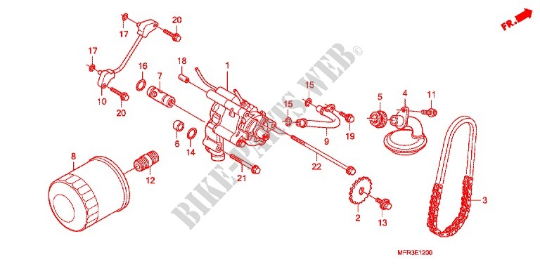 FILTRE A HUILE   POMPE A HUILE pour Honda VT 1300 C FURY ABS de 2011