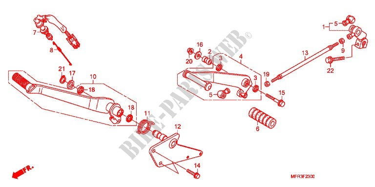PEDALE pour Honda VT 1300 C FURY ABS de 2011