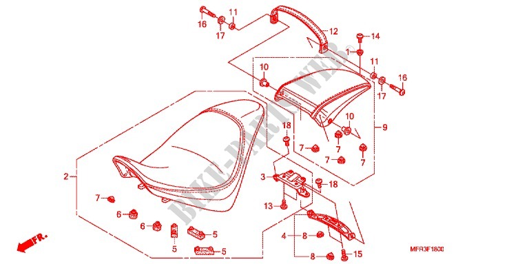 SELLE pour Honda VT 1300 C FURY ABS de 2011