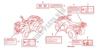 ETIQUETTE DE PRECAUTIONS pour Honda FOURTRAX 420 RANCHER 4X4 Manual Shift RED de 2010