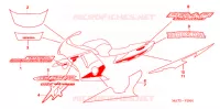 AUTOCOLLANTS (2) pour Honda CBR 1100 SUPER BLACKBIRD de 2006