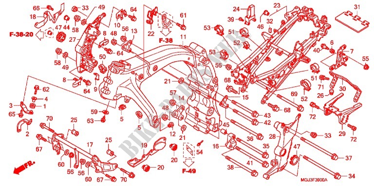 CADRE pour Honda CBF 1000 F ABS 98HP de 2010