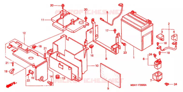 BATTERIE Honda MOTO 750 SHADOW 2001  VT750C21