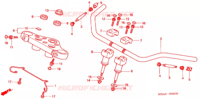 GUIDON - TE DE FOURCHE Honda MOTO 750 SHADOW 2001  VT750C21