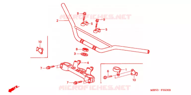 GUIDON - TE DE FOURCHE Honda MOTO 650 XR 2005  XR650R5