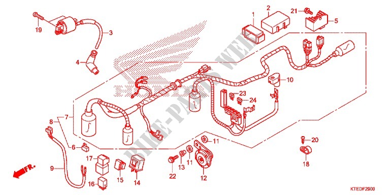 FAISCEAU DES FILS pour Honda CBF 125 de 2012