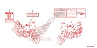 ETIQUETTE DE PRECAUTIONS pour Honda CBF 125 de 2012