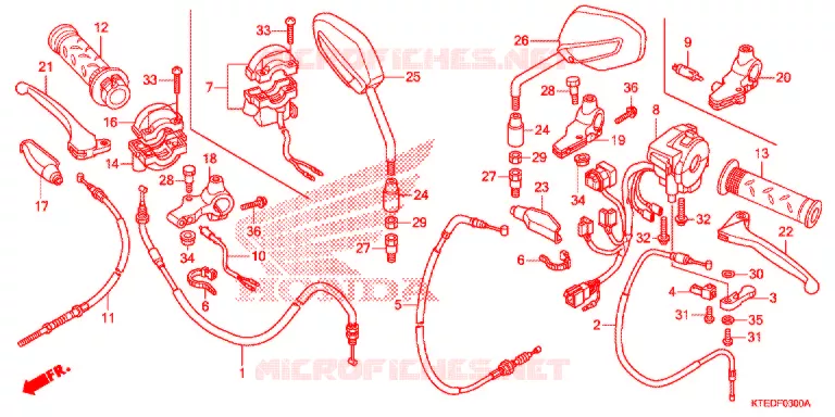 LEVIER DE GUIDON - CABLE - COMMODO Honda MOTO 125 CBF 2012  CBF125MCC