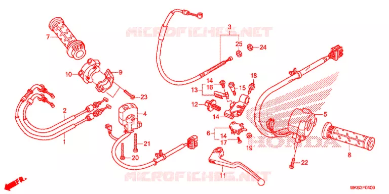 LEVIER DE GUIDON - CABLE - COMMODO Honda MOTO 1000 CBR 2016  CBR1000RAG