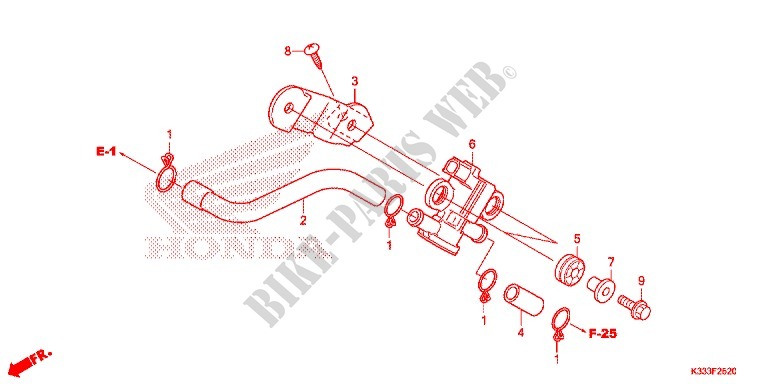 ELECTROVANNE D'INJECTION D'AIR pour Honda CBR 250 R ABS de 2016