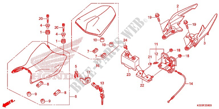 SELLE pour Honda CBR 250 R ABS de 2016