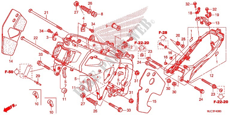 CADRE pour Honda CBR 600 RR ABS WHITE de 2015