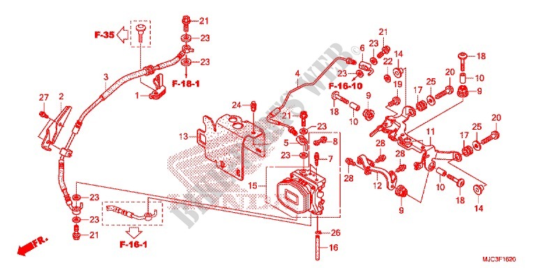 MODULE ABS ARRIERE (CBR600RA) pour Honda CBR 600 RR ABS WHITE de 2015