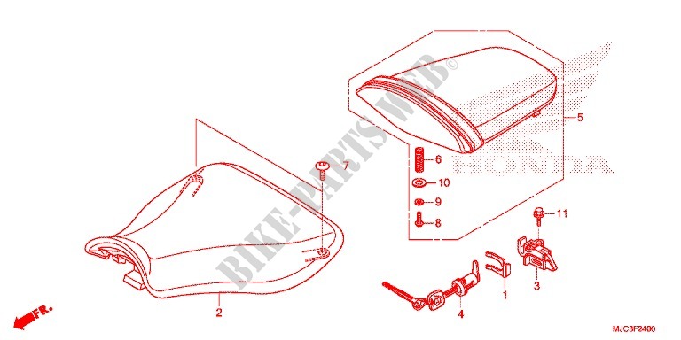 SELLE pour Honda CBR 600 RR ABS WHITE de 2015