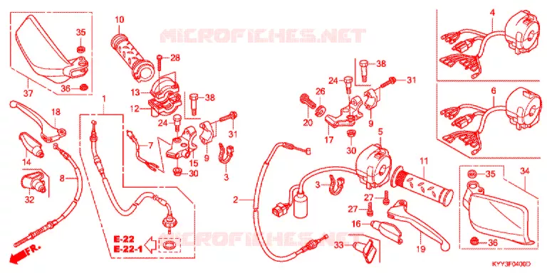 LEVIER DE GUIDON - CABLE - COMMODO (1) Honda MOTO 125 ACE 2016  CGX125SHF
