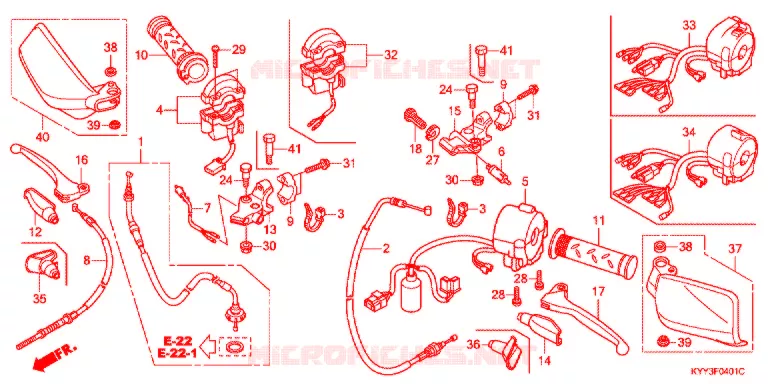 LEVIER DE GUIDON - CABLE - COMMODO (2) Honda MOTO 125 ACE 2016  CGX125SHF