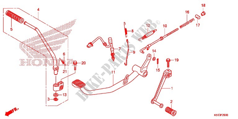 PEDALE   KICK pour Honda CGX 125 de 2014