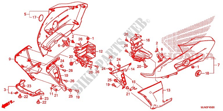CARENAGES LATERAUX AVANT pour Honda CTX 1300 ABS de 2015