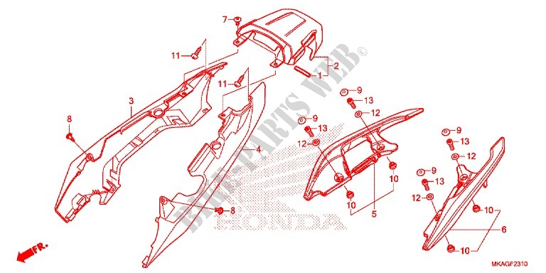 COUVERCLES LATERAUX pour Honda NC 750 S de 2016