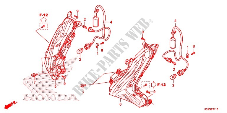 CLIGNOTANT AVANT pour Honda SH 125 ABS DS SPECIAL 5ED de 2016