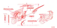 AUTOCOLLANTS pour Honda SH 125 ABS SPORTY SPECIAL 3ED de 2016