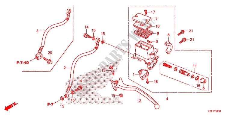 MAITRE CYLINDRE DE FREIN ARRIERE pour Honda SH 150 ABS D SPECIAL 2E de 2016