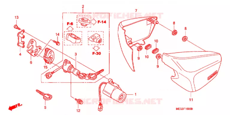COUVERCLES LATERAUX Honda MOTO 750 SHADOW 2004  VT750C4
