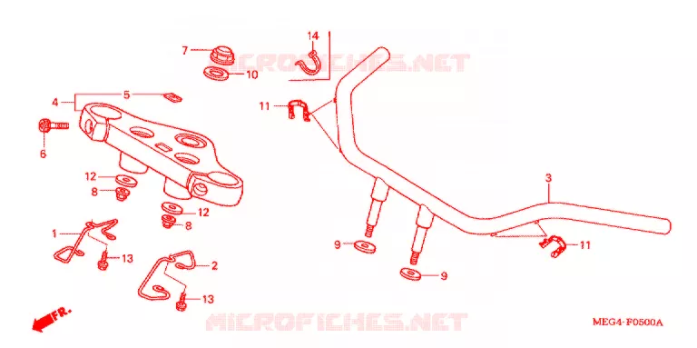 GUIDON - TE DE FOURCHE Honda MOTO 750 SHADOW 2004  VT750C4