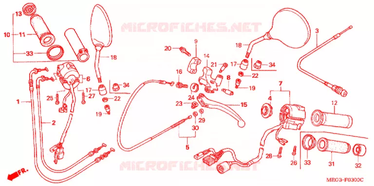 COMMODOS - POIGNEES Honda MOTO 750 SHADOW 2007  VT750C7