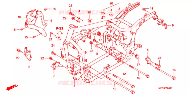 CADRE Honda MOTO 750 SHADOW 2007  VT750C7