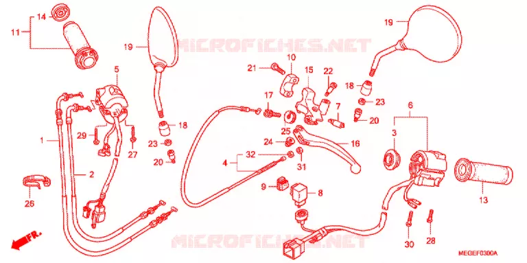 COMMODOS - POIGNEES - CABLES Honda MOTO 750 SHADOW 2009  VT750CA9