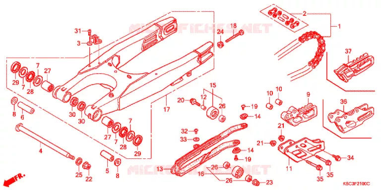 BRAS OSCILLANT Honda MOTO 250 CRF 2008  CRF250X8