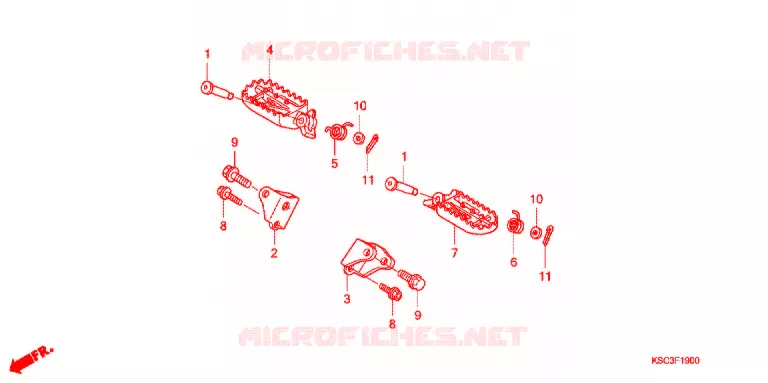 REPOSE PIED Honda MOTO 250 CRF 2008  CRF250X8