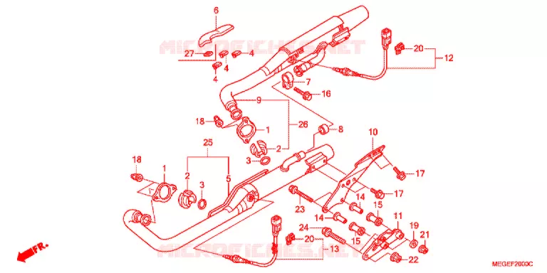 SILENCIEUX D'ECHAPPEMENT Honda MOTO 750 SHADOW 2011  VT750CSA