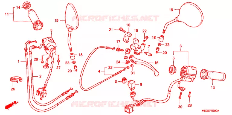 COMMODOS - POIGNEES - CABLES Honda MOTO 750 SHADOW 2011  VT750CSA