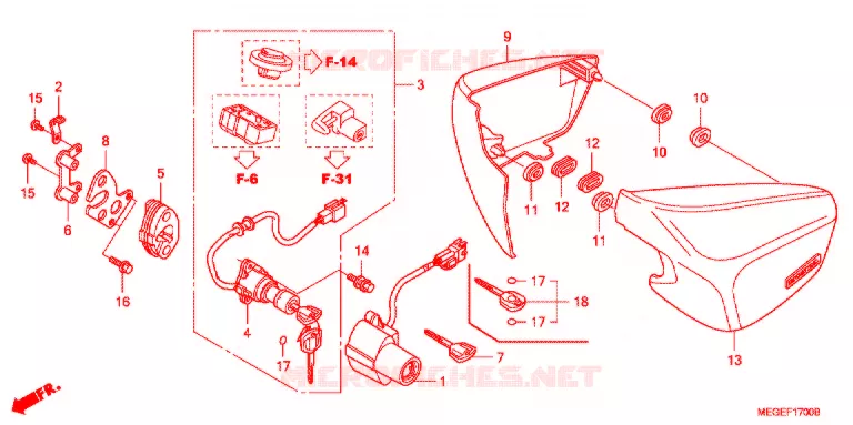 COUVERCLES LATERAUX Honda MOTO 750 SHADOW 2011  VT750CSA